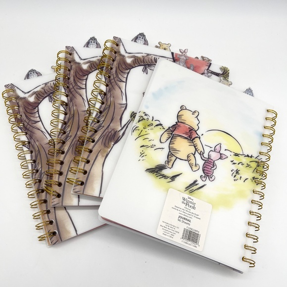 Disney Winnie the Pooh Spiral Notebook Journal Set of 4 w/ 4 Tab Dividers – New - Picture 7 of 8